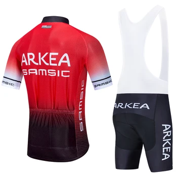 RAUDONA ARKEA dviračių Drabužių KOMANDA dviračių džersis Kelnės kostiumas Ropa Ciclismo mens vasarą PRO dviračių dėvėti Maillot 20D Dviračių Kelnės