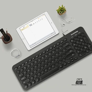 Retro Pink Klaviatūros Mielas Mini Klaviatūra 96 Klavišus USB Laidinio Turas Keycap Multimedia Home Office Naudoti Kompiuterį