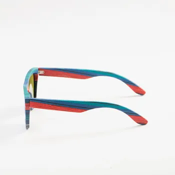 Retro, Rankų darbo Mėlynos Spalvos medinis rėmas, akiniai nuo saulės, Poliarizuoti moterų, vyrų, saulės akiniai Paplūdimio Anti-UV akiniai Vairavimui