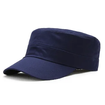 Rudenį Vyrų Kepurę Paprastas Šviesos Valdybos Medvilnės Flat Top Hat Lauko Laisvalaikio Karinio Stiliaus Kepurė