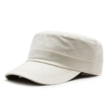 Rudenį Vyrų Kepurę Paprastas Šviesos Valdybos Medvilnės Flat Top Hat Lauko Laisvalaikio Karinio Stiliaus Kepurė
