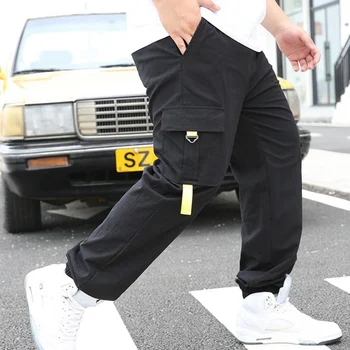 Rudenį Vyrų krovinių kelnės kišenės, Elastinga juosmens kelnes pavasario gatvės plius dydis 6XL 7XL 8XL 9XL žmogus kietas sporto kelnės elastingumą