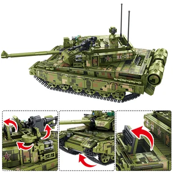 SEMBO Miesto WW2 99A Tankas Modelio Blokai Karinės Technikos Armijos Kareivis Duomenys Plytos, Dovana, Žaislai Vaikams