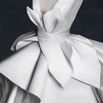 Senovinių Vestuvių Suknelės 2020 Elegantiškas V Kaklo Vestuvių Suknelės Rankovių Vestido De Noiva Balta Nuotakos Suknelė Dramblio Kaulo