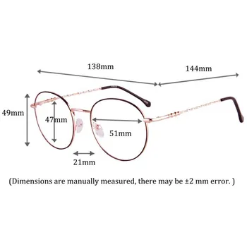 SHINU Glausta mados metalo apvalaus rėmo akiniai Kovos su Blue Ray Recepto Akiniai Progressive multifocal Lęšiai, akiniai