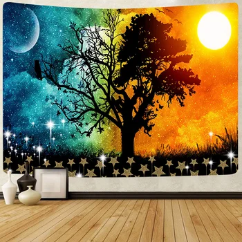 Simsant Gyvybės Medžio Mozaiką, Psychedelic Miško Spalvinga Eglutė Galaxy Meno Sienos Kabo Gobelenai už Kambarį Namų Dekoro