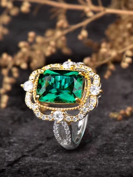 Smaragdo kristalą, žiedai moterims, 925 sterlingas sidabro, uxury Papuošalai 2020 m. žiedas mergina, Vestuvių, sužadėtuvių žiedas ,neapibrėžtas pardavimas