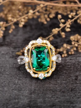 Smaragdo kristalą, žiedai moterims, 925 sterlingas sidabro, uxury Papuošalai 2020 m. žiedas mergina, Vestuvių, sužadėtuvių žiedas ,neapibrėžtas pardavimas