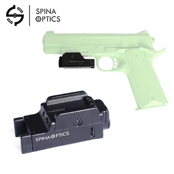 SPINA Mini Pistoletas ginklas Šviesos 500 Aukštus liumenų QD Pistoletas Žibintuvėlis LED Šautuvas Taktinis Šviesos 20mm Geležinkelių Su USB Laidu