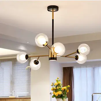 Stiklo kamuolys lamparas de techo colgante moderna virtuvės šviestuvai kabo lempa šiaurės apdailos namų avizeler lamparas de techo