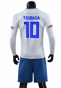 Suaugusiųjų vyrų dydžių Captain Tsubasa ilgomis rankovėmis Aton Japonijos futbolininkų,Oliveris Atom Maillot de Koja Atton Japonijos marškinėliai