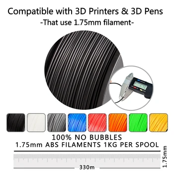 SUNLU ABS Gijų 1.75 mm 3D Spausdinimo abs gijų, silpno Kvapo Matmenų Tikslumas +/- 0.02 mm 2.2 £ (1KG) пластик для 3д ручки