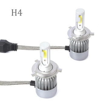 Super Šviesus H4 LED Apšvietimas 100W Baltas priekinis žibintas C6 12000LM Didelis/Mažas Šviesos Lemputės Lempos 1 Pora Priedų Pakeitimo