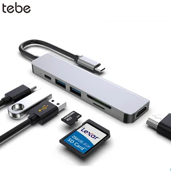 Tebe USB C HUB C Tipo Multi USB 3.0 HDMI-Suderinamas Kortelių Skaitytuvas Dokas 