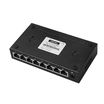 Tinklo Jungiklio, 10/100/ 1000Mbps 8 Port RJ45 HUB Gigabit Ethernet LAN Išplėtimo plokštė su Juodos spalvos Metaliniu korpusu ES MUMS Plug