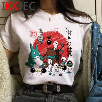 Totoro studio ghibli hayao miyazaki marškinėliai moteriška tumblr spausdinti pora streetwear grunge drabužius tumblr