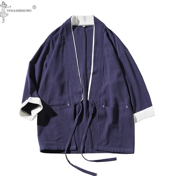 Tradicinis Japonų Kimono Yukata Kimono Megztinis Vyrų Paplūdimio Plonas Azijos Drabužių Japonija Kimonos Vyrų Mados Atsitiktinis Megztinis Marškinėliai