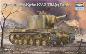 Trimitas 00367 1:35 vokietijos kariai konfiskavo KV-2 754 (R) bakas. Modelio surinkimas