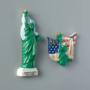 Turistų suvenyrai Amerikos laisvės statula JAV vėliava, New York 3d šaldytuvas, šaldytuvo magnetų surinkimo dovanos, namų puošybai