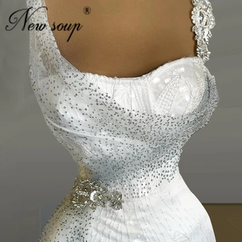 Turkijos vakarinę Suknelę Vestuvėms Naują Atvykimo 2021 Couture Dubajus Baltos Puošnios Prom Dresses Įžymybė Šalis, Chalatai Chalatas de Soiree
