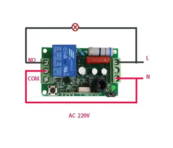 Universalūs AC 220 V, 10 A, relė 1 CH RF Belaidžio Nuotolinio Valdymo Imtuvas + Siųstuvas 315 mhz arba 433 mhz