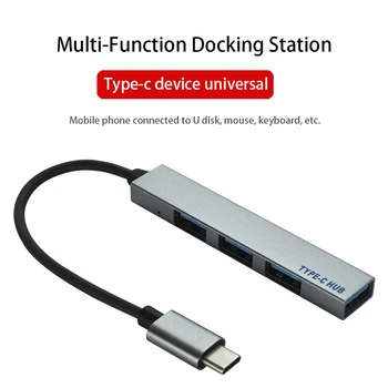 USB C HUB 2.0 C Tipo 3.0 4 Port Multi Adapteris, Splitter OTG, kad 