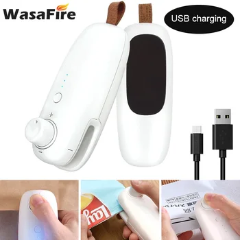 USB Įkrovimo Nešiojamų Šildymo Plastikinių maišelių Sandarinimo Mašina Nešiojamą Mini Maisto Sandarinimo Mašina Resealer Dėl Užkandžių Krepšys