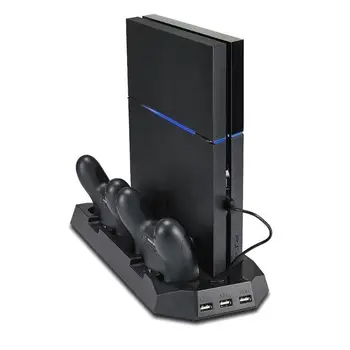 Už PS4 Daugiafunkcinis Dual Controller Įkroviklį Su Aušinimo Ventiliatoriaus Aušintuvas Vertikalus Stovas Įkrovimo Stotis 