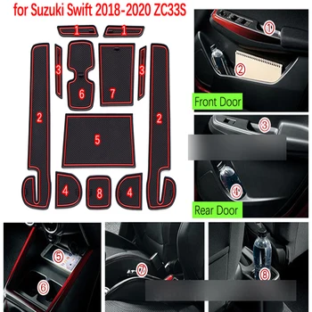 Už Suzuki Swift ZC33S 2018 2019 2020 Guma, neslystantis Kilimėlis, Durų Groove Taurės Telefono ragelyje Vartų Angą Pagalvėlė Miestelyje Automobilių Reikmenys