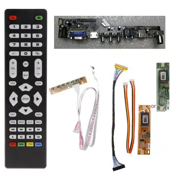 V53 Universalus LCD TV Valdiklio Tvarkyklę Valdybos PC/VGA USB Sąsaja+7 Raktų Lenta+LVDs Laido Komplektas X6HB