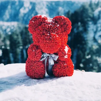 Valentino Dienos Dovana Red Bear Rose Meškiukas Rose Dirbtinių Gėlių Dekoracija Kalėdų Dovana Moterims, Valentino Dovana Žaislas