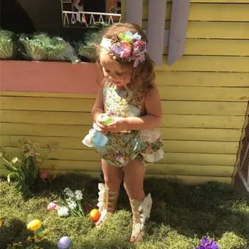 Vasarą Kūdikis Gėlių Romper Naujagimiui Mergaičių Drabužiai Vaikams Princesė Violetinė romper Tutu Gėlių Suknelė 0-24M