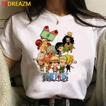 Vienas Gabalas Luffy marškinėlius femme spausdinti estetinės 2020 harajuku derliaus viršuje tees t-shirt grafikos tees moterų harajuku kawaii