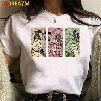 Vienas Gabalas Luffy marškinėlius femme spausdinti estetinės 2020 harajuku derliaus viršuje tees t-shirt grafikos tees moterų harajuku kawaii