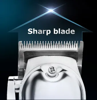 Visų metalų Kirpykla Profesionalūs Plaukų Clipper Elektros Belaidžius LCD Plaukų Žoliapjovės Sidabro Plaukų Pjovimo Mašina, Pjovimo