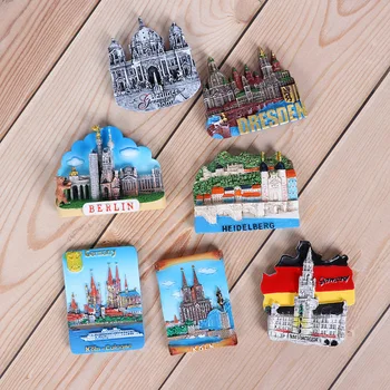 Vokietijos šaldytuvas lipdukas Berlyno architektūros kelno katedra, Heidelbergo neckar turizmo šaldytuvas magnetas suvenyrų kolekcija