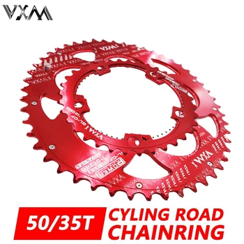 VXM Kelių Bicylcle 110BCD 35/50T Ovalo Chainwheel Rinkinys Dviratis 7075-T6 Lydinys Ultralight Elipsės Laipiojimo Galia neįtikėtinai stiprios Plokštė