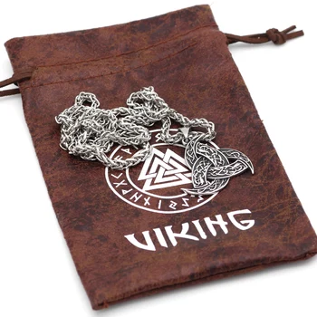 Vyrai nerūdijančio plieno viking Odin ' s Ragų vilkas karoliai Pakabukas