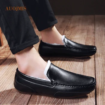 Vyriški batai korėjos versija tendencija laisvalaikio Lok Fu batai vyriški kojų tingus apversti žirniai batai rudens ir žiemos medvilnės batai
