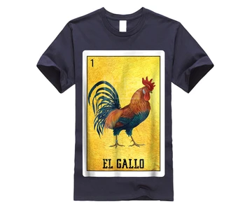 Vyrų Marškinėliai El Gallo Vištienos Marškinėliai Meksikos Gaidys Loteria Kortelės Marškinėliai