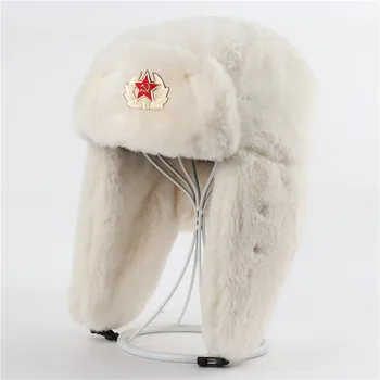 Vyrų, Moterų Sovietų Kariuomenės Karinių Ženklelis Rusijos Bombonešis Skrybėlės Pilotas Trapper trooper Skrybėlę Žiemos Dirbtiniais Kailiais Earflap Sniego Kepurės 3 Stilius