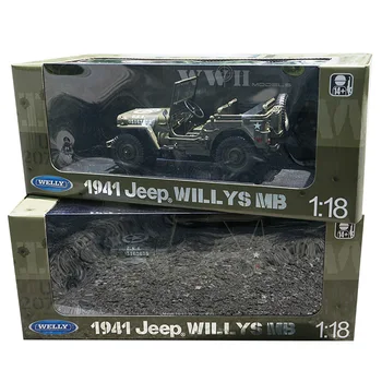 WELLY 1:18 Jeep Willis Modeliavimas Lydinio Off-Road Lydinio Retro Automobilio Modelį Klasikinių Automobilių Modelio Automobilių Apdailos dovanų Kolekcija