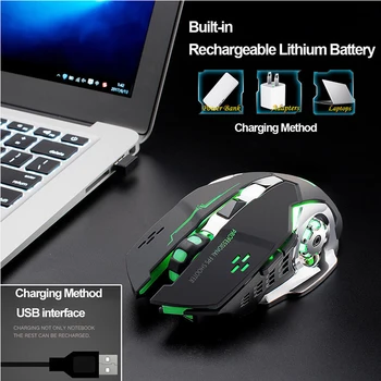 Įkrovimo Silent gaming pelės pelės 2.4 g USB Optinė Ergonomiška Belaidės Pelės PC Kompiuterio Pelė, imac, macbook pro nešiojamas kompiuteris
