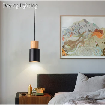 Šiaurės E27 LED šviestuvo modernus Paprastumas medžio kabo lempa, uždaras miegamasis, gyvenamasis kambarys studijų apšvietimo šviestuvas, restoranas palėpė