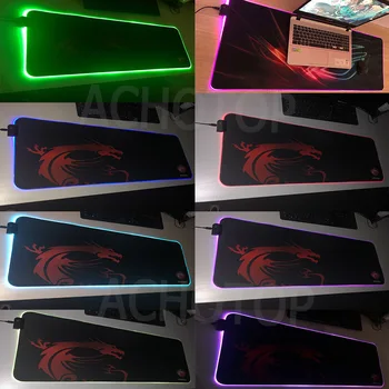 Žaidimų RGB pelės mygtukai Gamer Kompiuteris Kilimėlis Led Backlight kilimų mat Klaviatūros stalas raštas Kilimėlis 