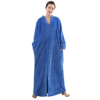 Žiemos Flanelė Seksuali Moteris, Chalatai, plius dydis-ilgomis rankovėmis storio Nėščia moteris ilgai Sleepwear Moterų Chalatas vyrai laisvi pižamą
